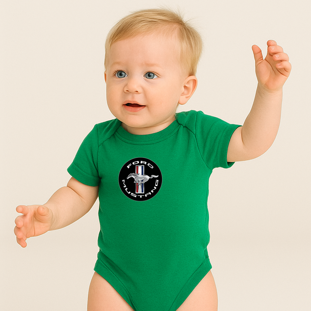 Ford Mustang Motorsport Car Baby Romper Onesie